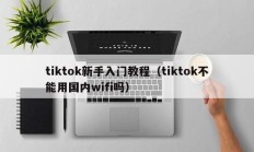 tiktok新手入门教程（tiktok不能用国内wifi吗）