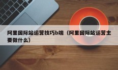 阿里国际站运营技巧b端（阿里国际站运营主要做什么）