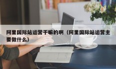 阿里国际站运营干嘛的啊（阿里国际站运营主要做什么）