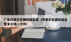 厂家阿里巴巴国际站运营（阿里巴巴国际站运营多少钱一个月）