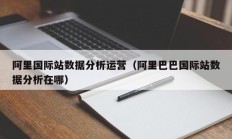 阿里国际站数据分析运营（阿里巴巴国际站数据分析在哪）